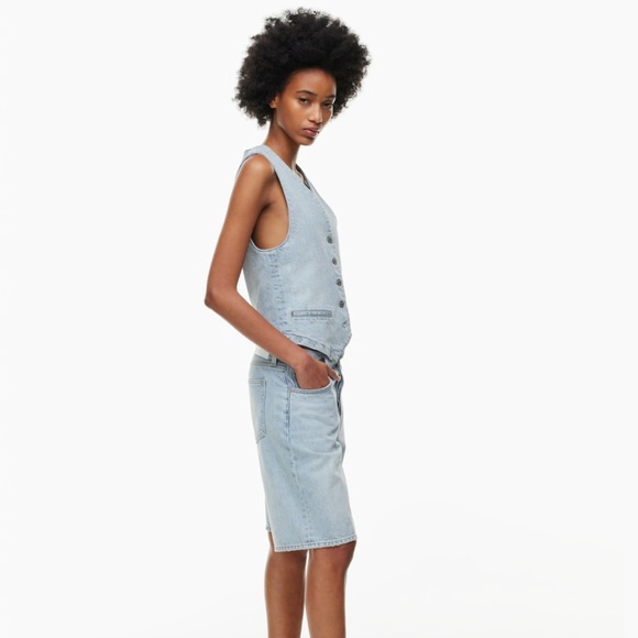 NWT Aritzia Denim Forum 90’s Boyfriend Denim Vest - Picture 7 of 11